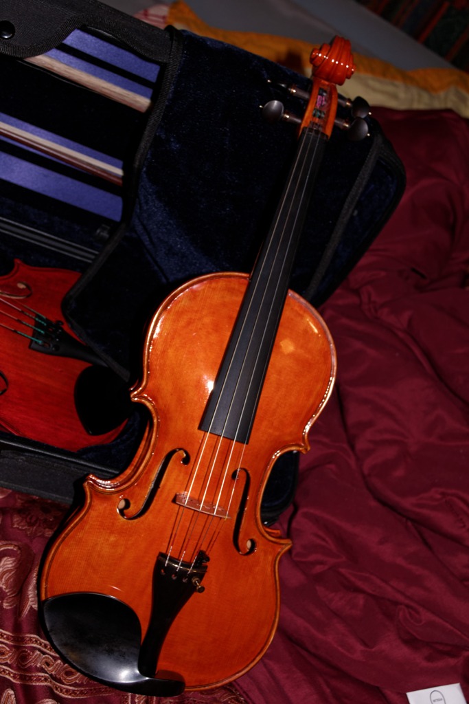 The completed handbuilt violin Aria